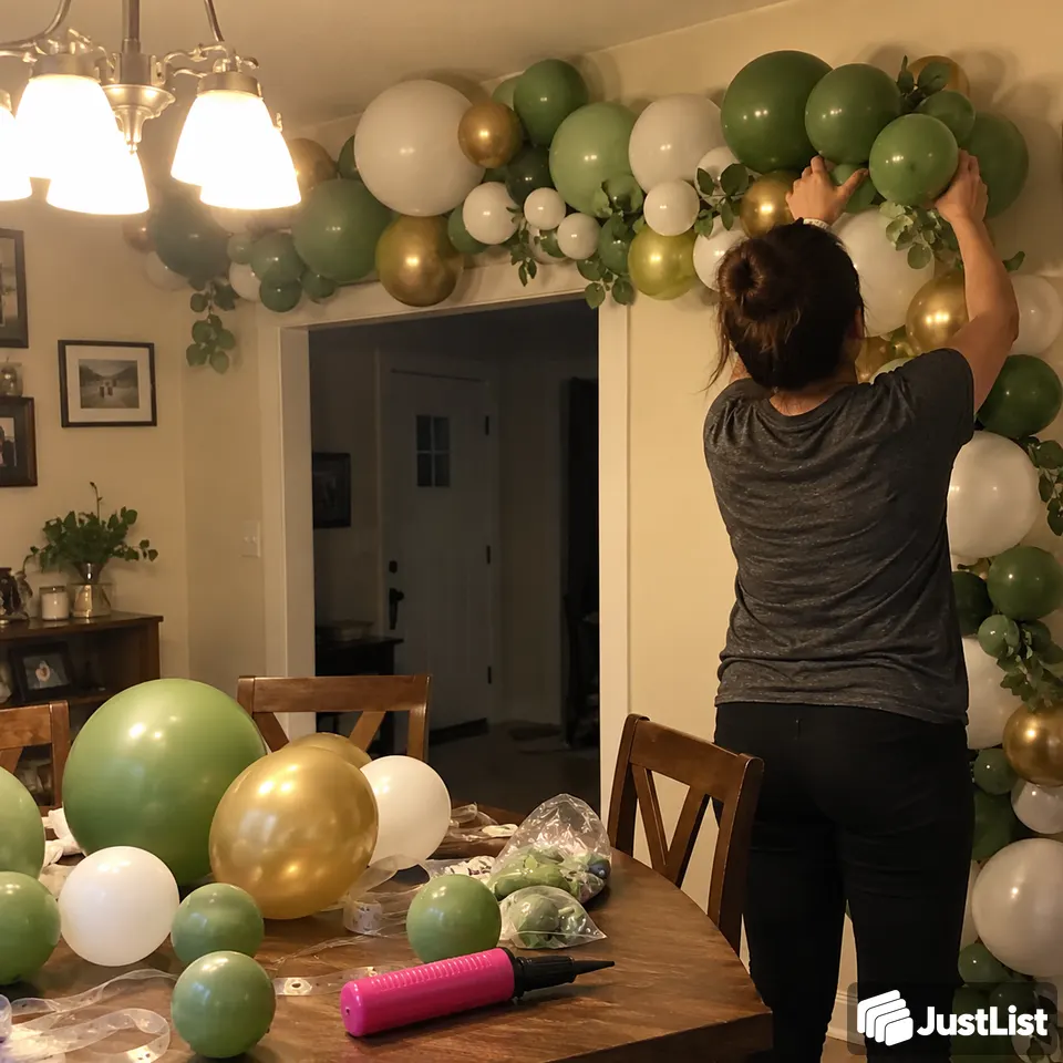 Austin: Balloons, table details and a simple party setup