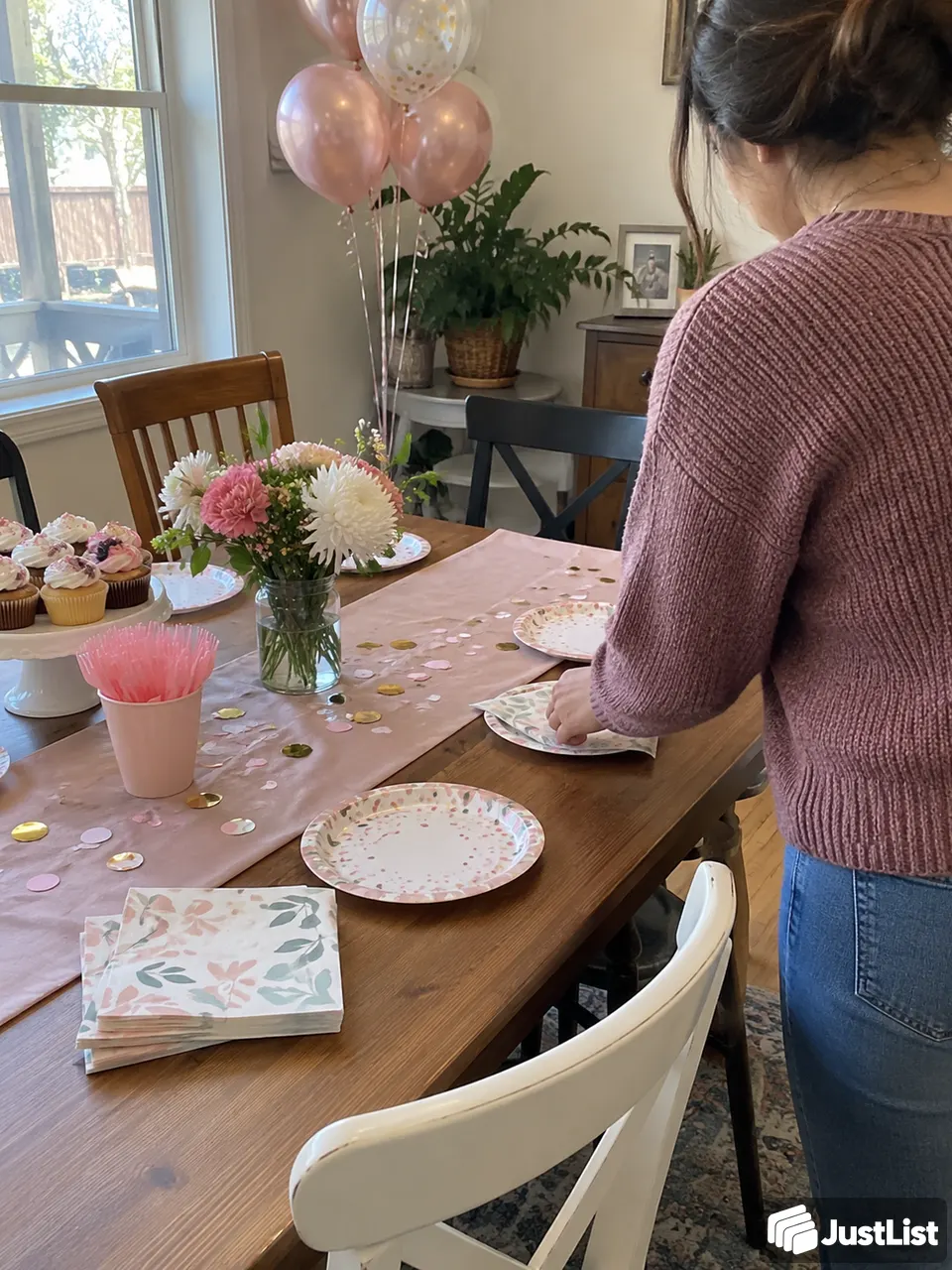 Small-event decoration setup