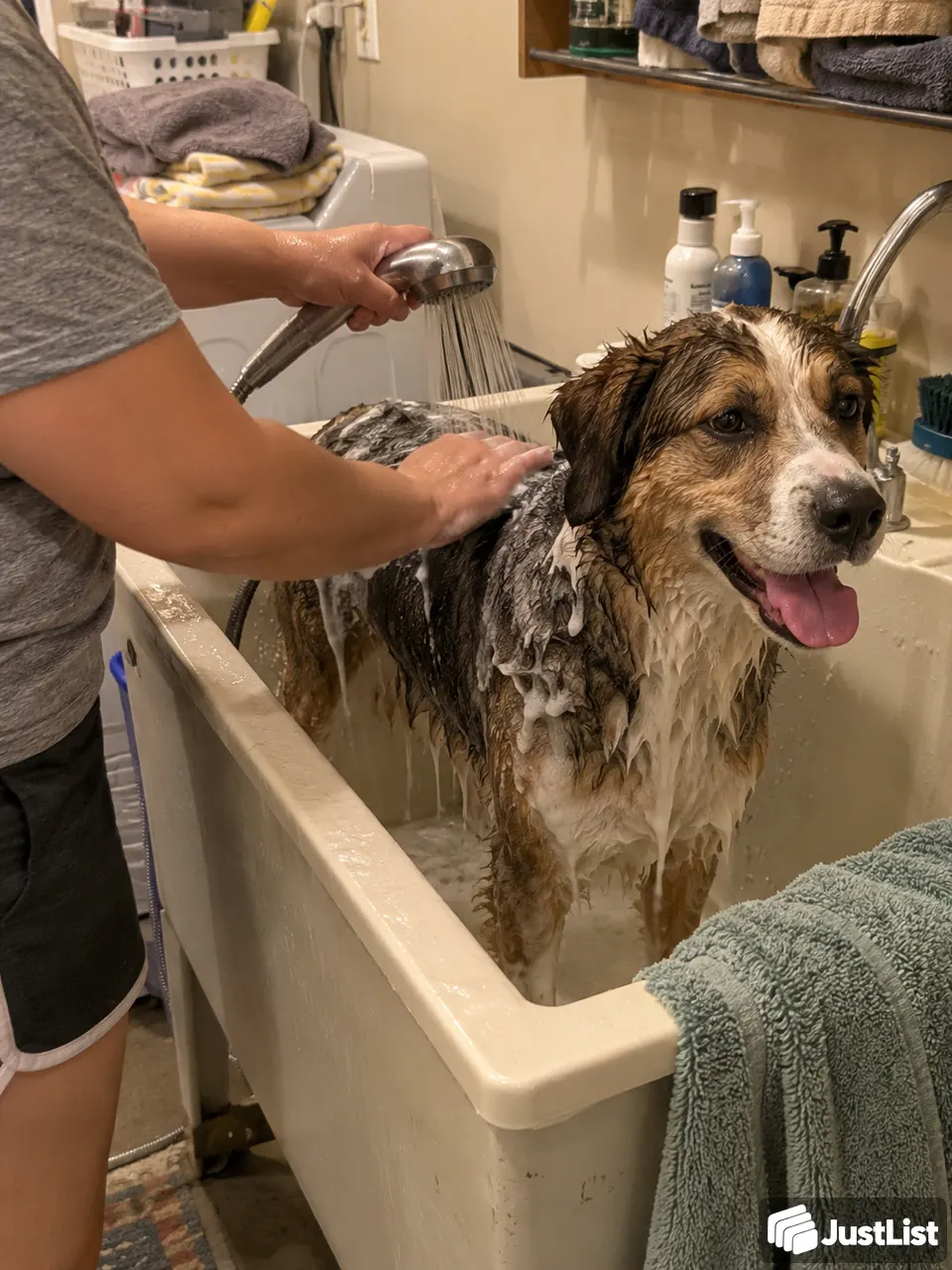 Wash the dog, keep the comfort