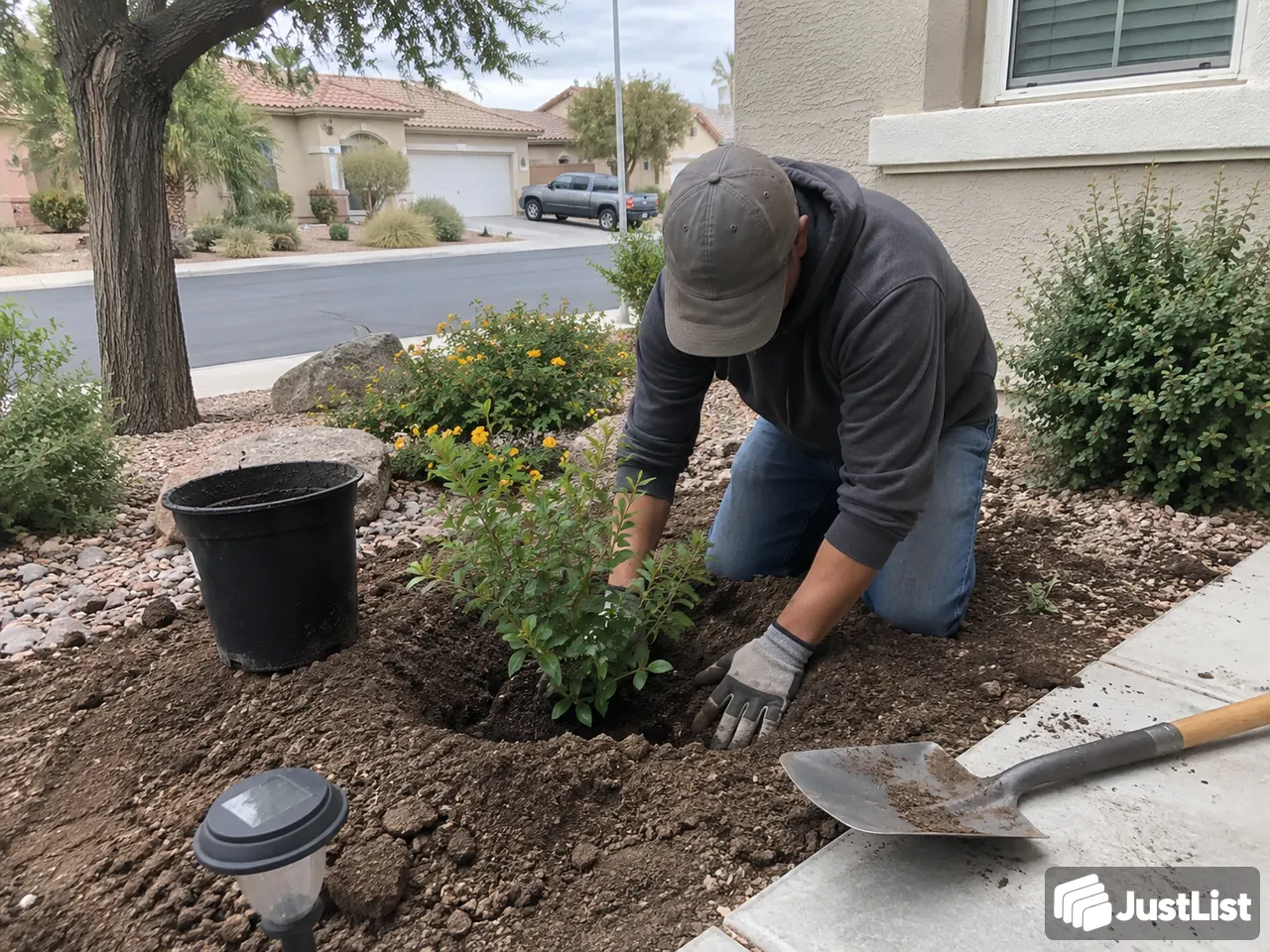 Tidy garden beds, fresh mulch, a few new plants