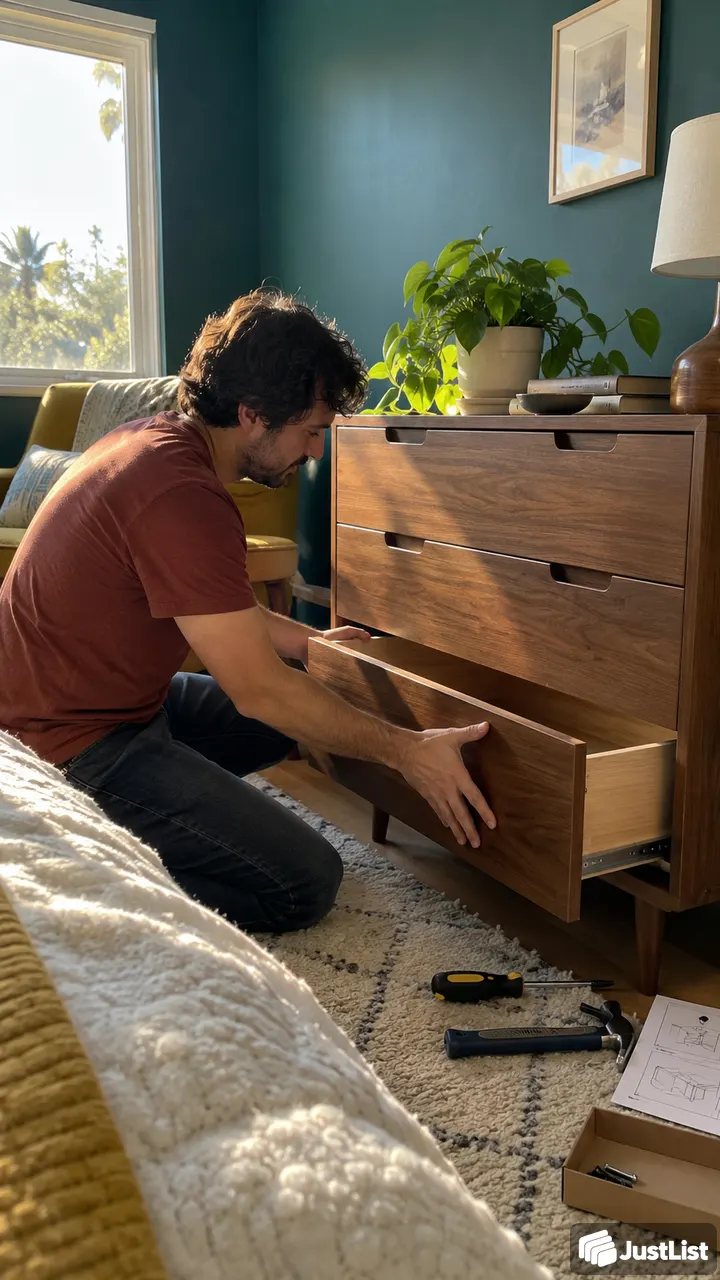 Flat-pack furniture assembled
