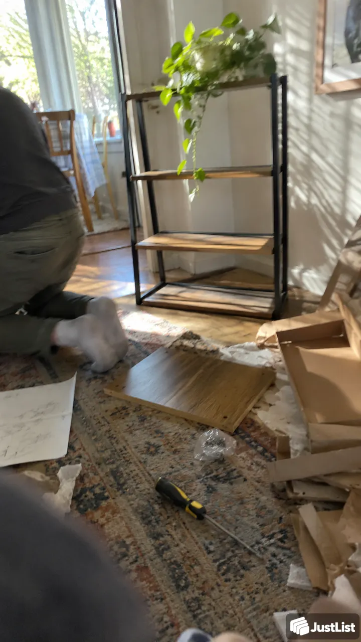 Flat-pack furniture assembled